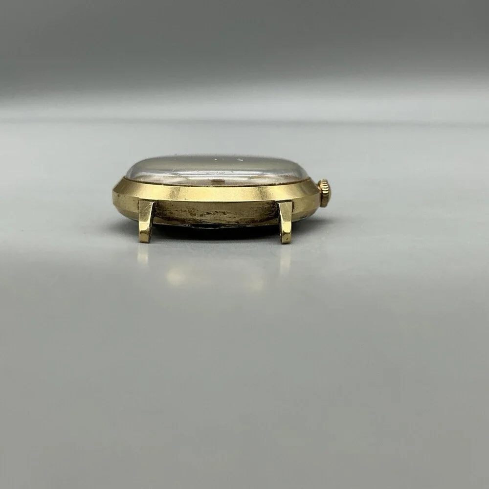 Vintage Timex Self-Wind Mens Watch 34mm Silver Gold Tone For Parts Not Running